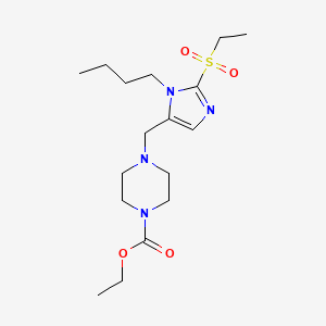 molecular formula C17H30N4O4S B5004277 Ethyl 4-[(3-butyl-2-ethylsulfonylimidazol-4-yl)methyl]piperazine-1-carboxylate 