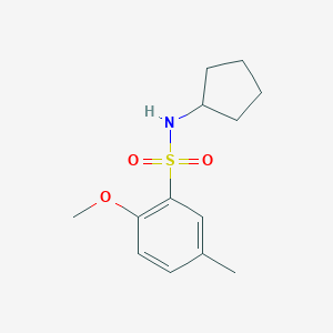 molecular formula C13H19NO3S B500436 N-cyclopentyl-2-methoxy-5-methylbenzenesulfonamide CAS No. 712316-12-6