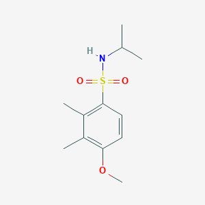 molecular formula C12H19NO3S B500447 N-isopropyl-4-methoxy-2,3-dimethylbenzenesulfonamide CAS No. 873588-87-5