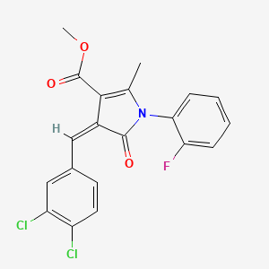 molecular formula C20H14Cl2FNO3 B5004723 methyl (4Z)-4-(3,4-dichlorobenzylidene)-1-(2-fluorophenyl)-2-methyl-5-oxo-4,5-dihydro-1H-pyrrole-3-carboxylate 