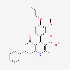 molecular formula C28H31NO5 B5004745 Methyl 4-(3-methoxy-4-propoxyphenyl)-2-methyl-5-oxo-7-phenyl-1,4,5,6,7,8-hexahydroquinoline-3-carboxylate 