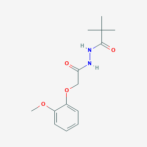 molecular formula C14H20N2O4 B5004818 N'-[2-(2-methoxyphenoxy)acetyl]-2,2-dimethylpropanehydrazide 