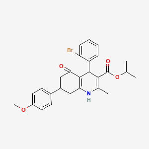 molecular formula C27H28BrNO4 B5004966 propan-2-yl 4-(2-bromophenyl)-7-(4-methoxyphenyl)-2-methyl-5-oxo-1,4,5,6,7,8-hexahydroquinoline-3-carboxylate 