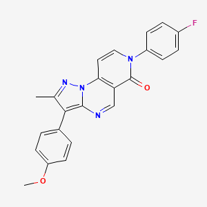 molecular formula C23H17FN4O2 B5004999 7-(4-fluorophenyl)-3-(4-methoxyphenyl)-2-methylpyrazolo[1,5-a]pyrido[3,4-e]pyrimidin-6(7H)-one 