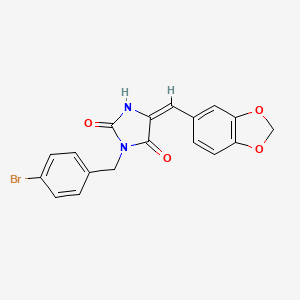5-(1,3-benzodioxol-5-ylmethylene)-3-(4-bromobenzyl)-2,4-imidazolidinedione