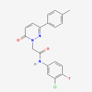 molecular formula C19H15ClFN3O2 B5005186 N-(3-chloro-4-fluorophenyl)-2-[3-(4-methylphenyl)-6-oxopyridazin-1(6H)-yl]acetamide 