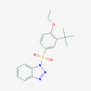 molecular formula C18H21N3O3S B500550 1-((3-(tert-butyl)-4-ethoxyphenyl)sulfonyl)-1H-benzo[d][1,2,3]triazole CAS No. 942358-27-2