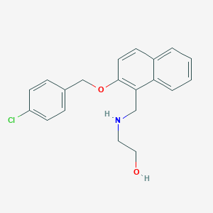 molecular formula C20H20ClNO2 B500614 2-[({2-[(4-CHLOROPHENYL)METHOXY]NAPHTHALEN-1-YL}METHYL)AMINO]ETHANOL 