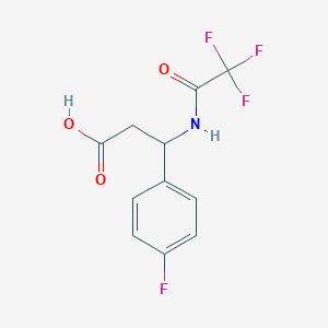 molecular formula C11H9F4NO3 B050066 3-(4-Fluorophenyl)-3-(2,2,2-trifluoroacetamido)propanoic acid CAS No. 117291-16-4
