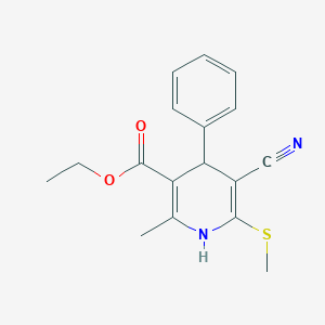 molecular formula C17H18N2O2S B500680 ETHYL 5-CYANO-2-METHYL-6-(METHYLSULFANYL)-4-PHENYL-1,4-DIHYDROPYRIDINE-3-CARBOXYLATE 