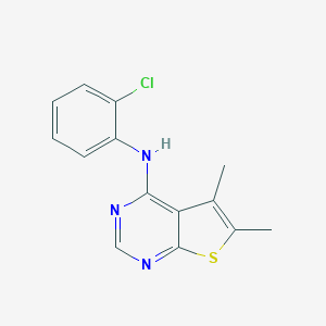 molecular formula C14H12ClN3S B500694 N-(2-chlorophenyl)-5,6-dimethylthieno[2,3-d]pyrimidin-4-amine 
