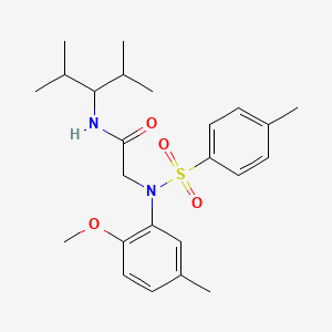 molecular formula C24H34N2O4S B5007060 N~1~-(1-isopropyl-2-methylpropyl)-N~2~-(2-methoxy-5-methylphenyl)-N~2~-[(4-methylphenyl)sulfonyl]glycinamide 