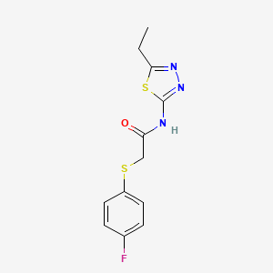 molecular formula C12H12FN3OS2 B5007095 N-(5-ethyl-1,3,4-thiadiazol-2-yl)-2-[(4-fluorophenyl)thio]acetamide 