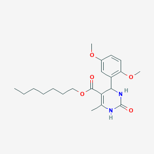 molecular formula C21H30N2O5 B5007137 Heptyl 4-(2,5-dimethoxyphenyl)-6-methyl-2-oxo-1,2,3,4-tetrahydropyrimidine-5-carboxylate 