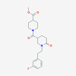 molecular formula C21H27FN2O4 B5007167 methyl 1-({1-[2-(3-fluorophenyl)ethyl]-6-oxo-3-piperidinyl}carbonyl)-4-piperidinecarboxylate 