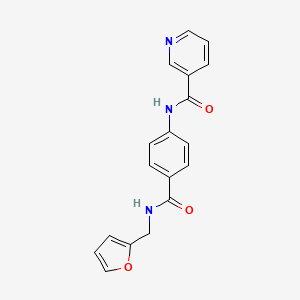 molecular formula C18H15N3O3 B5007170 N-(4-{[(2-furylmethyl)amino]carbonyl}phenyl)nicotinamide 