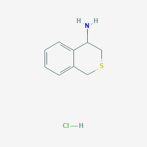 molecular formula C9H12ClNS B050073 3,4-dihydro-1H-isothiochromen-4-amine hydrochloride CAS No. 123470-16-6