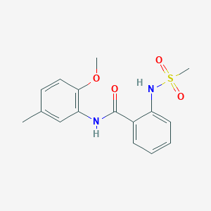 molecular formula C16H18N2O4S B5007316 N-(2-methoxy-5-methylphenyl)-2-[(methylsulfonyl)amino]benzamide 