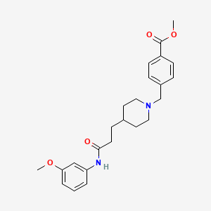 molecular formula C24H30N2O4 B5007377 methyl 4-[(4-{3-[(3-methoxyphenyl)amino]-3-oxopropyl}-1-piperidinyl)methyl]benzoate 