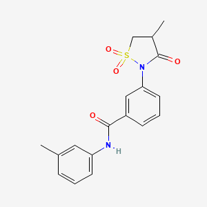 molecular formula C18H18N2O4S B5007417 N-(3-methylphenyl)-3-(4-methyl-1,1,3-trioxo-1,2-thiazolidin-2-yl)benzamide 