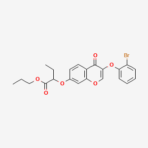molecular formula C22H21BrO6 B5007443 propyl 2-{[3-(2-bromophenoxy)-4-oxo-4H-chromen-7-yl]oxy}butanoate 