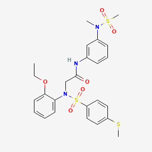 molecular formula C25H29N3O6S3 B5007558 N~2~-(2-ethoxyphenyl)-N~1~-{3-[methyl(methylsulfonyl)amino]phenyl}-N~2~-{[4-(methylthio)phenyl]sulfonyl}glycinamide 