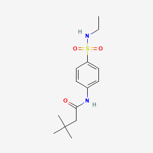molecular formula C14H22N2O3S B5007602 N-[4-(ethylsulfamoyl)phenyl]-3,3-dimethylbutanamide 