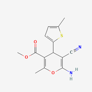 molecular formula C14H14N2O3S B5007611 methyl 6-amino-5-cyano-2-methyl-4-(5-methylthiophen-2-yl)-4H-pyran-3-carboxylate 