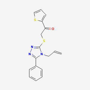 molecular formula C17H15N3OS2 B5007635 2-[(4-allyl-5-phenyl-4H-1,2,4-triazol-3-yl)thio]-1-(2-thienyl)ethanone 