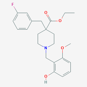 molecular formula C23H28FNO4 B5007672 ethyl 4-(3-fluorobenzyl)-1-(2-hydroxy-6-methoxybenzyl)-4-piperidinecarboxylate 