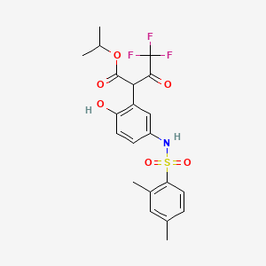 molecular formula C21H22F3NO6S B5007757 propan-2-yl 2-[5-[(2,4-dimethylphenyl)sulfonylamino]-2-hydroxyphenyl]-4,4,4-trifluoro-3-oxobutanoate 