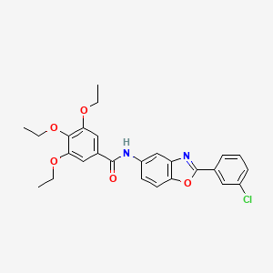 molecular formula C26H25ClN2O5 B5007771 N-[2-(3-chlorophenyl)-1,3-benzoxazol-5-yl]-3,4,5-triethoxybenzamide 