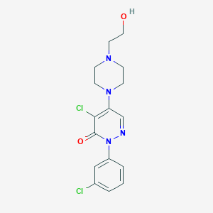 molecular formula C16H18Cl2N4O2 B500780 4-chloro-2-(3-chlorophenyl)-5-[4-(2-hydroxyethyl)-1-piperazinyl]-3(2H)-pyridazinone 