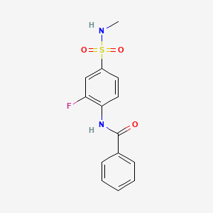 molecular formula C14H13FN2O3S B5007870 N-{2-fluoro-4-[(methylamino)sulfonyl]phenyl}benzamide 