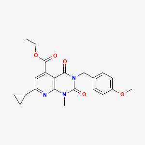 molecular formula C22H23N3O5 B5007938 ETHYL 7-CYCLOPROPYL-3-[(4-METHOXYPHENYL)METHYL]-1-METHYL-2,4-DIOXO-1H,2H,3H,4H-PYRIDO[2,3-D]PYRIMIDINE-5-CARBOXYLATE 