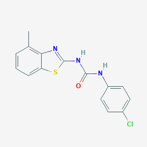 molecular formula C15H12ClN3OS B500798 N-(4-chlorophenyl)-N'-(4-methyl-1,3-benzothiazol-2-yl)urea 