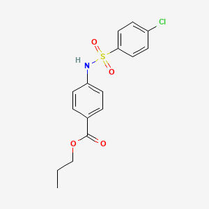 molecular formula C16H16ClNO4S B5008017 PROPYL 4-(4-CHLOROBENZENESULFONAMIDO)BENZOATE 