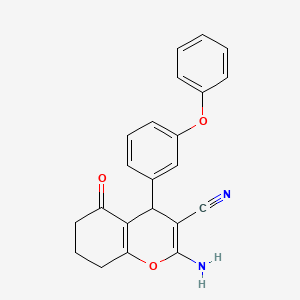 molecular formula C22H18N2O3 B5008034 2-amino-5-oxo-4-(3-phenoxyphenyl)-5,6,7,8-tetrahydro-4H-chromene-3-carbonitrile 