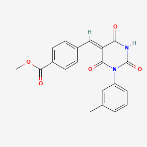 molecular formula C20H16N2O5 B5008065 methyl 4-[(Z)-[1-(3-methylphenyl)-2,4,6-trioxo-1,3-diazinan-5-ylidene]methyl]benzoate 