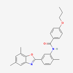 molecular formula C26H26N2O3 B5008073 N-[5-(5,7-dimethyl-1,3-benzoxazol-2-yl)-2-methylphenyl]-4-propoxybenzamide 