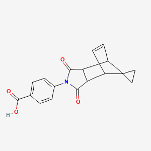 molecular formula C18H15NO4 B5008074 4-(1,3-dioxo-1,3,3a,4,7,7a-hexahydro-2H-spiro[2-aza-4,7-methanoisoindole-8,1'-cyclopropan]-2-yl)benzoic acid 