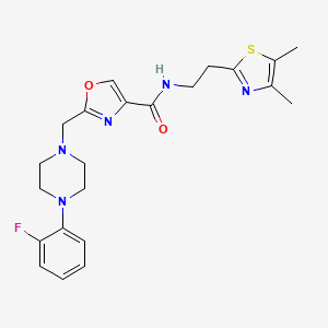 molecular formula C22H26FN5O2S B5008136 N-[2-(4,5-dimethyl-1,3-thiazol-2-yl)ethyl]-2-{[4-(2-fluorophenyl)-1-piperazinyl]methyl}-1,3-oxazole-4-carboxamide 
