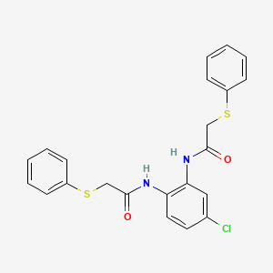 molecular formula C22H19ClN2O2S2 B5008137 N,N'-(4-chloro-1,2-phenylene)bis[2-(phenylthio)acetamide] 