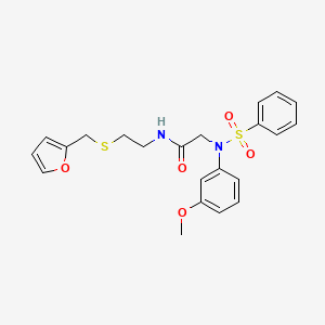 molecular formula C22H24N2O5S2 B5008179 N~1~-{2-[(2-furylmethyl)thio]ethyl}-N~2~-(3-methoxyphenyl)-N~2~-(phenylsulfonyl)glycinamide 