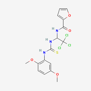molecular formula C16H16Cl3N3O4S B5008206 N-[2,2,2-trichloro-1-({[(2,5-dimethoxyphenyl)amino]carbonothioyl}amino)ethyl]-2-furamide 