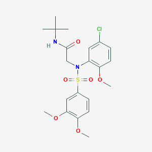 molecular formula C21H27ClN2O6S B5008296 N-tert-butyl-2-(5-chloro-N-(3,4-dimethoxyphenyl)sulfonyl-2-methoxyanilino)acetamide 