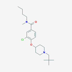 molecular formula C22H35ClN2O2 B5008355 N-butyl-3-chloro-4-{[1-(2,2-dimethylpropyl)-4-piperidinyl]oxy}-N-methylbenzamide 