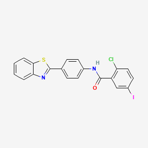 molecular formula C20H12ClIN2OS B5008370 N-[4-(1,3-benzothiazol-2-yl)phenyl]-2-chloro-5-iodobenzamide 