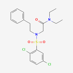 molecular formula C20H24Cl2N2O3S B5008384 N~2~-[(2,5-dichlorophenyl)sulfonyl]-N~1~,N~1~-diethyl-N~2~-(2-phenylethyl)glycinamide 