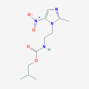 molecular formula C11H18N4O4 B500841 isobutyl 2-{5-nitro-2-methyl-1H-imidazol-1-yl}ethylcarbamate 
